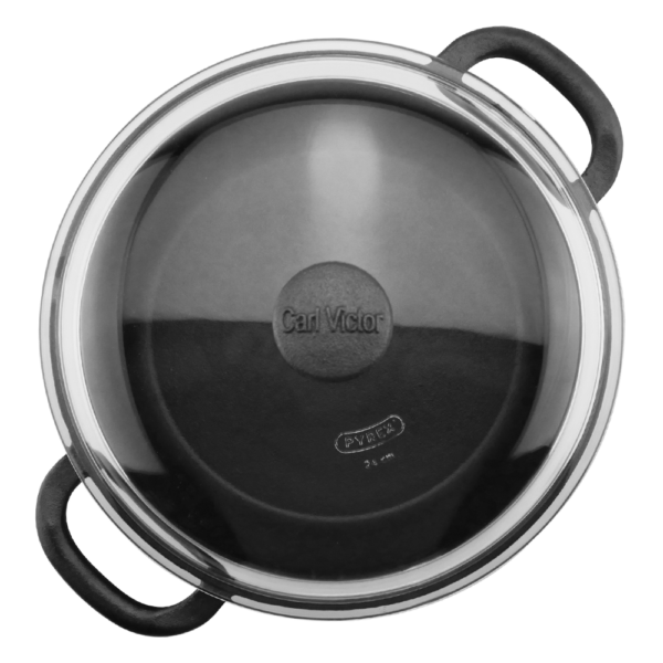 Carl Victor CVC7000G Μαντεμένια Κατσαρόλα 28cm – 7Lt με Καπάκι Pyrex