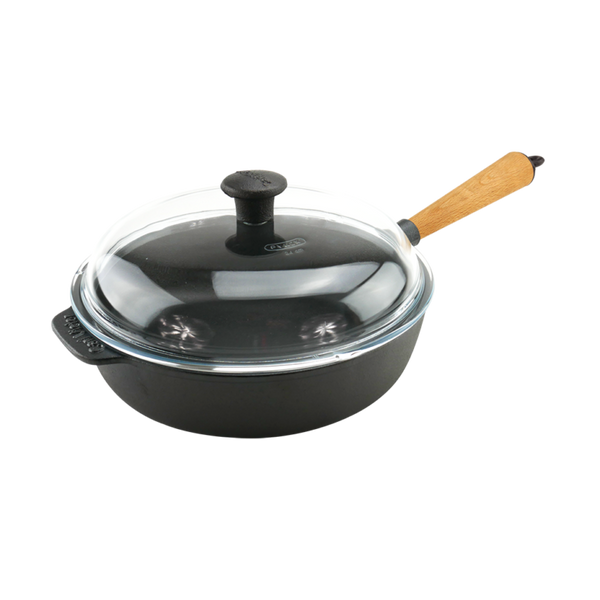 Carl Victor CVD25BG Μαντεμένιο Τηγάνι 25cm με Καπάκι Pyrex